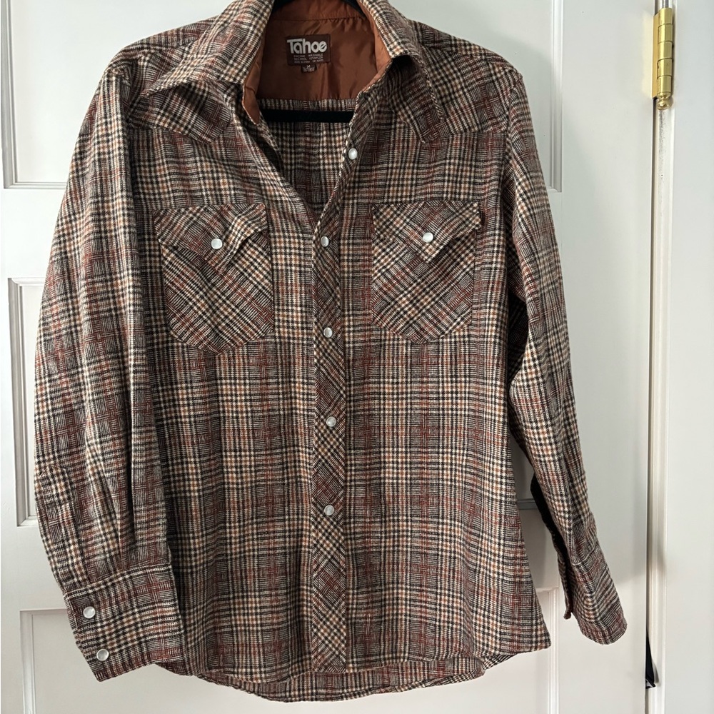 Tahoe vintage Plaid snap Button-Up Shirt